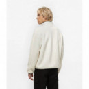 Klj Boxy Half-zip Fleece Egret  KARL LAGERFELD