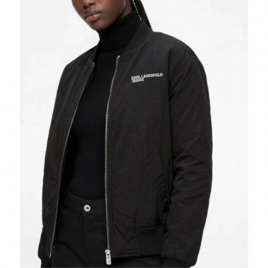 Klj Reversible Faux Fur Bomber Egret  KARL LAGERFELD