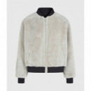 Klj Reversible Faux Fur Bomber Egret  KARL LAGERFELD