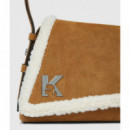 Klj Geo Suede Flap Shb Fur Brown  KARL LAGERFELD