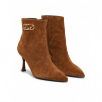 Sienna Signia Curve Ankle Boot Mid Brown  KARL LAGERFELD