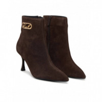 Sienna Signia Curve Ankle Boot Dark Brow  KARL LAGERFELD