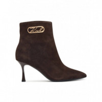 Sienna Signia Curve Ankle Boot Dark Brow  KARL LAGERFELD
