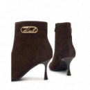 Sienna Signia Curve Ankle Boot Dark Brow  KARL LAGERFELD