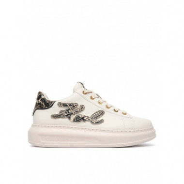 Kapri Embro Patch Python White Lthr  KARL LAGERFELD