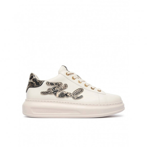 Kapri Embro Patch Python White Lthr  KARL LAGERFELD