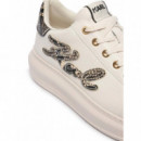 Kapri Embro Patch Python White Lthr  KARL LAGERFELD
