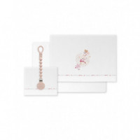 Triptico Cuna Amoroso Pétalos Flores Estampado + Broche INTERBABY
