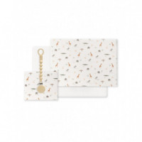 Triptico Cuna Savanna Estampado + Broche INTERBABY