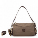 XTI Bolso Bandolera con Cierre de Cremallera 184653-TAUPE