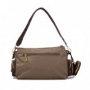 XTI Bolso Bandolera con Cierre de Cremallera 184653-TAUPE