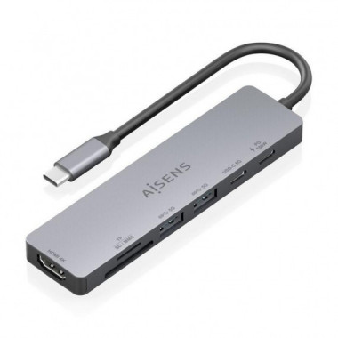 Docking AISENS USB-C a USB-A/C/HDMI Gris (ASUC-7P048-GR)