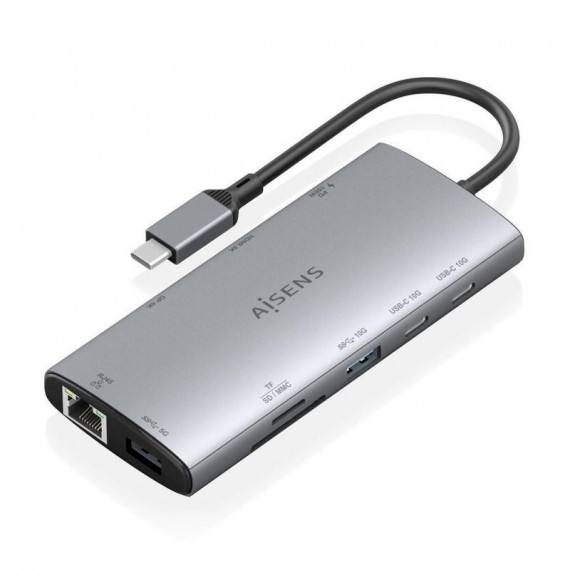 Docking Station Aisens 10 en 1 USB-C Gris (ASUC-10P050-GR)