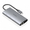 Docking Station Aisens 10 en 1 USB-C Gris (ASUC-10P050-GR)