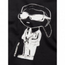 Camiseta Juniors M.c. Negro  KARL LAGERFELD