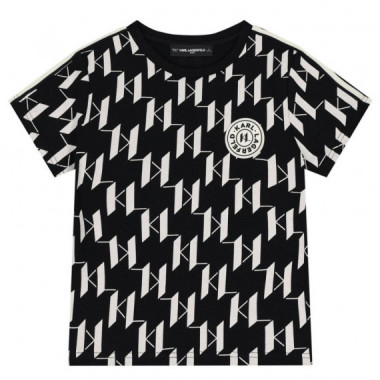 Camiseta M.c. Juniors Negro/beige  KARL LAGERFELD