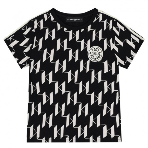 Camiseta M.c. Juniors Negro/beige  KARL LAGERFELD