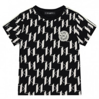 Camiseta M.c. Juniors Negro/beige  KARL LAGERFELD