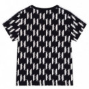 Camiseta M.c. Juniors Negro/beige  KARL LAGERFELD