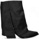 BOTIN PIRCING LADOS PIEL ENGRASADA NEGRO