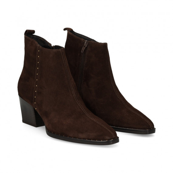 BOTIN TACON DETALLE TACHAS CHOCOLATE