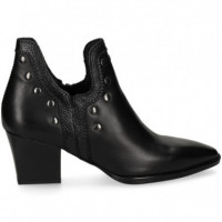 BOTIN TACON ABERTURA TACHAS PIEL NEGRO