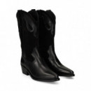 BOTA COWBOY SERRAJE/PIEL NEGRO