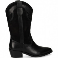 BOTA COWBOY SERRAJE/PIEL NEGRO