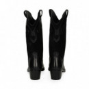 BOTA COWBOY SERRAJE/PIEL NEGRO