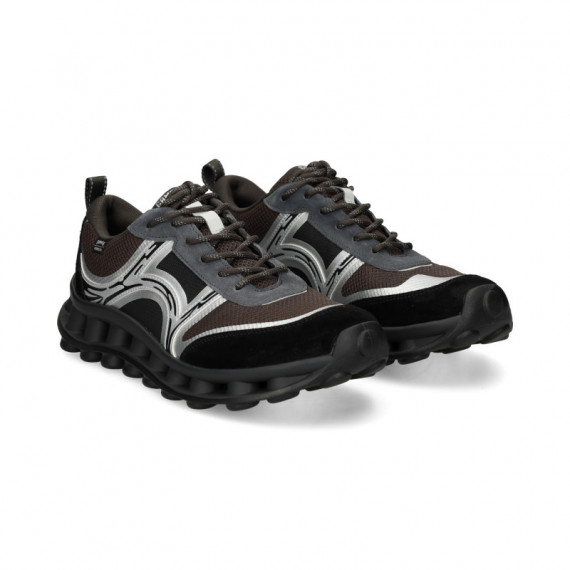 DEPORTIVO ANTE+NYLON NEGRO+MARRON