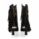 BOTIN TACON TACHAS+FLECOS PIEL NEGRO