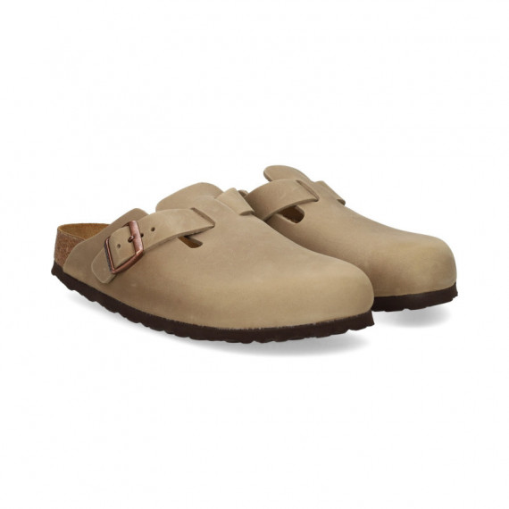 Sandalia 2 Hebillas Piel Engrasada Cuero  BIRKENSTOCK