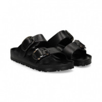 Sandalia 2 Hebillas Grandes Goma Negro  BIRKENSTOCK