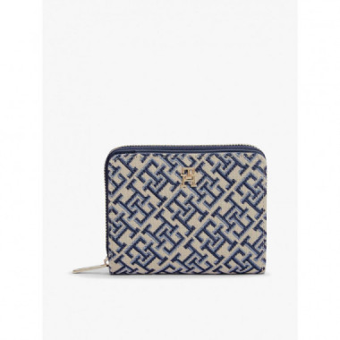 TH ICON MED ZA W/ FLAP JACQUARD BLUE MON