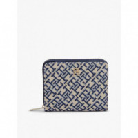TH ICON MED ZA W/ FLAP JACQUARD BLUE MON