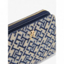 TH ICON MED ZA W/ FLAP JACQUARD BLUE MON
