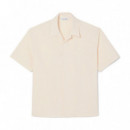 Camisa de Corte Holgado de Seersucker  LACOSTE