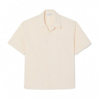 Camisa de Corte Holgado de Seersucker  LACOSTE