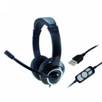 CONCEPTRONIC Auriculares con Micro USB Microfono Flexible Control de Volumen Color Negro / Blanco