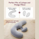Almohada de Lactancia Forma "f" Gris  MOMCOZY