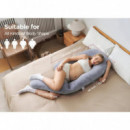 Almohada de Lactancia Forma "f" Gris  MOMCOZY