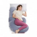 Almohada de Lactancia Forma "f" Gris  MOMCOZY