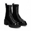 Botin Cremallera Punta Charol Pu Negro  NOA HARMON