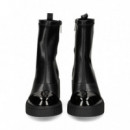 Botin Cremallera Punta Charol Pu Negro  NOA HARMON
