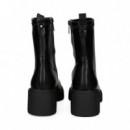 Botin Cremallera Punta Charol Pu Negro  NOA HARMON