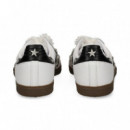 Zapatilla Perlas Strass Piel Blanco  WEAR ART