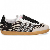 Zapatilla 3 Bandas Plata Pelo Zebra  WEAR ART