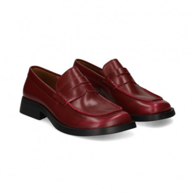 Mocasin Antifaz Piel Rojo  CAMPER
