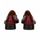 Mocasin Antifaz Piel Rojo  CAMPER