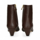 Botin Tacon Punta Dorada Piel Moka  MIUXA
